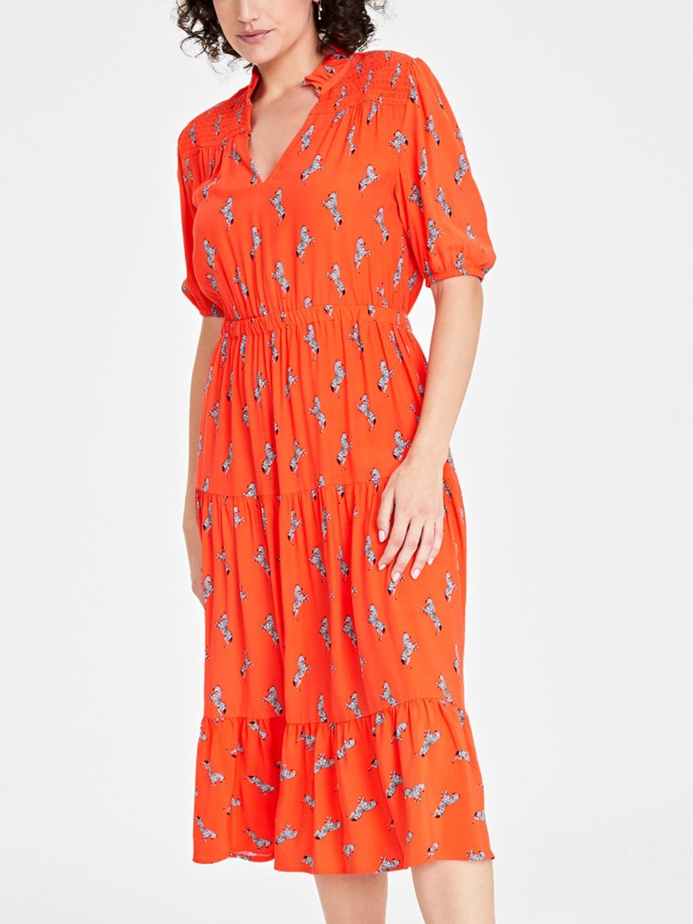 ON 34th Women's Printed Tiered Midi Dress